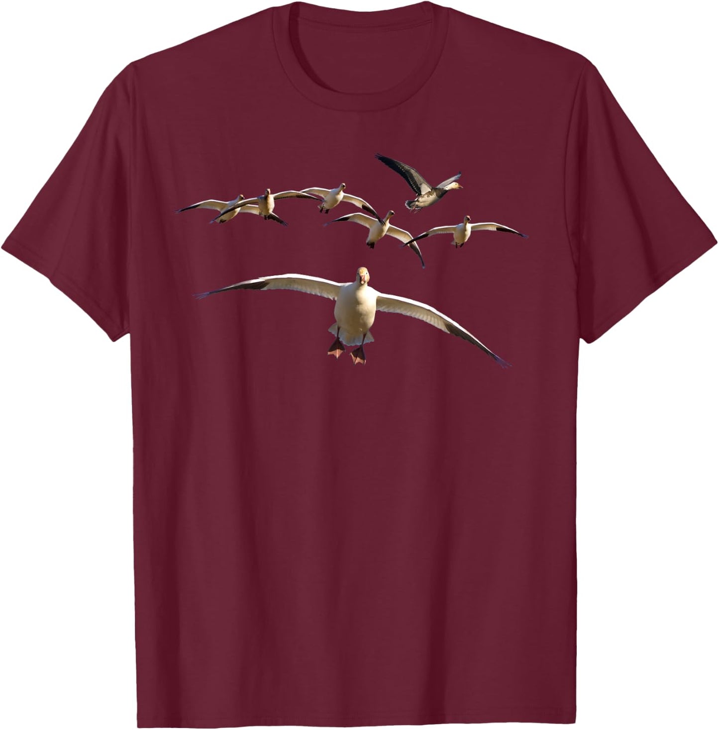 Snow Goose Shirt Goose Hunting Snow Geese Blue Goose T-Shirt - T-Shirt | Maroon