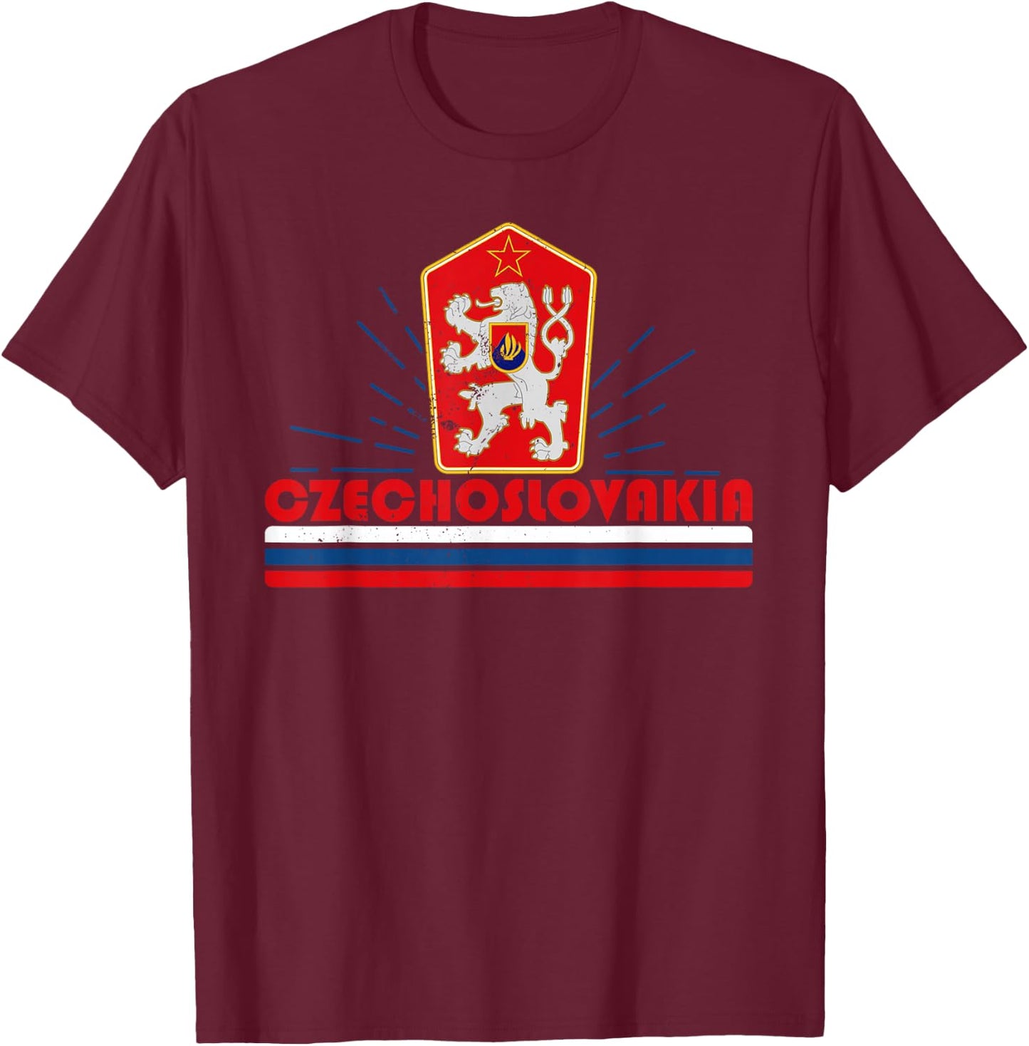 Czechoslovakia Czech Slovak central Europe communist T-Shirt - T-Shirt | Maroon