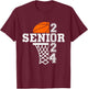 Senior Class of 2024 Basketball Seniors Back to School T-Shirt - T-Shirt | Maroon