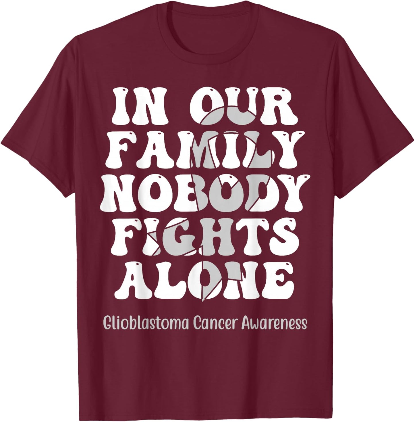 Support Squad Glioblastoma Awareness Brain Tumor Cancer T-Shirt - T-Shirt | Maroon