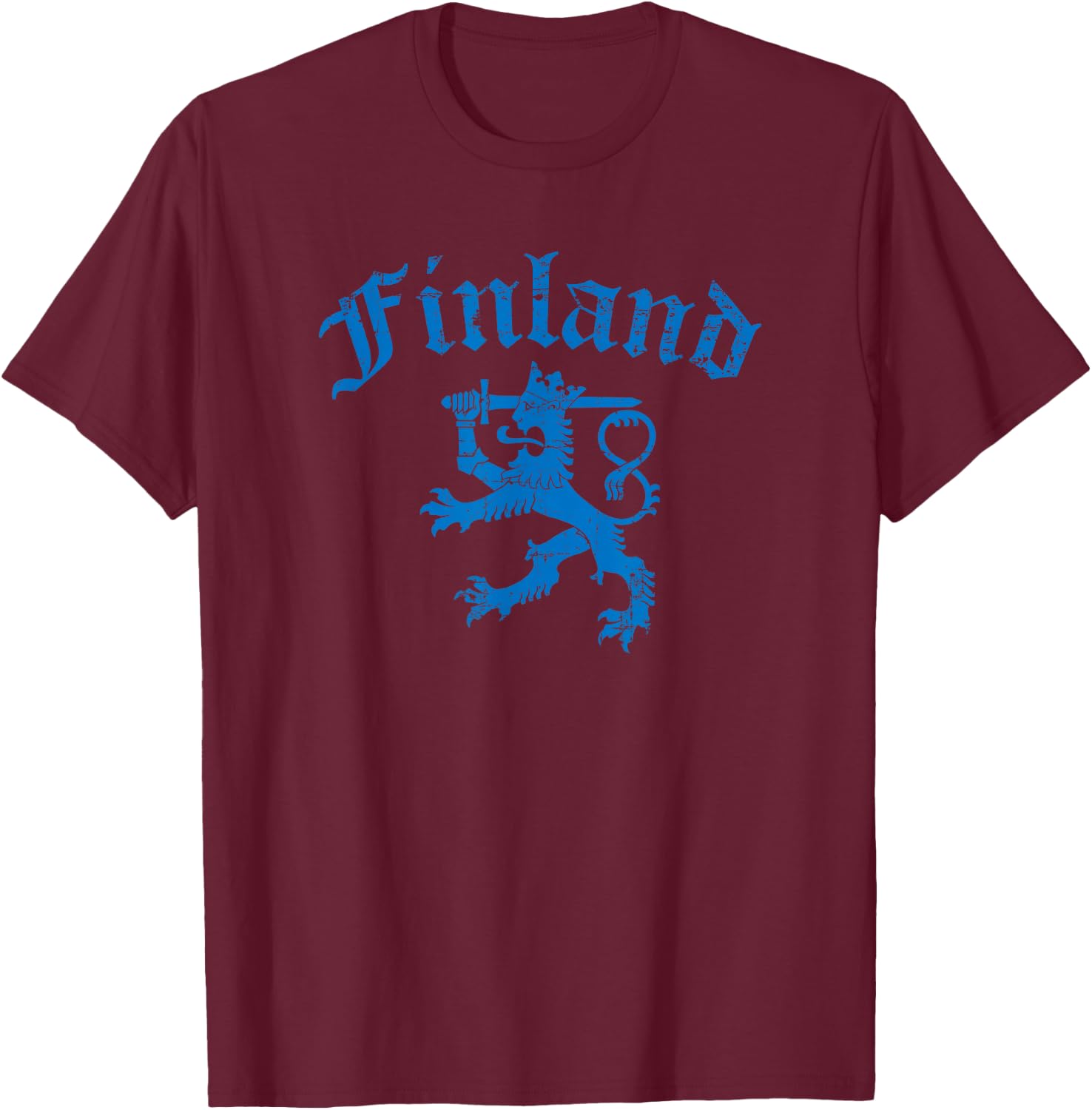 Finland Lion Symbol Finnish Pride T-Shirt - T-Shirt | Maroon