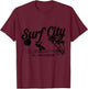 Surf City El Salvador Vintage Beach Souvenir Surfer T-Shirt - T-Shirt | Maroon