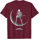 Rock On Skeleton Moon Shirt - Funny Halloween Rock And Roll T-Shirt - T-Shirt | Maroon