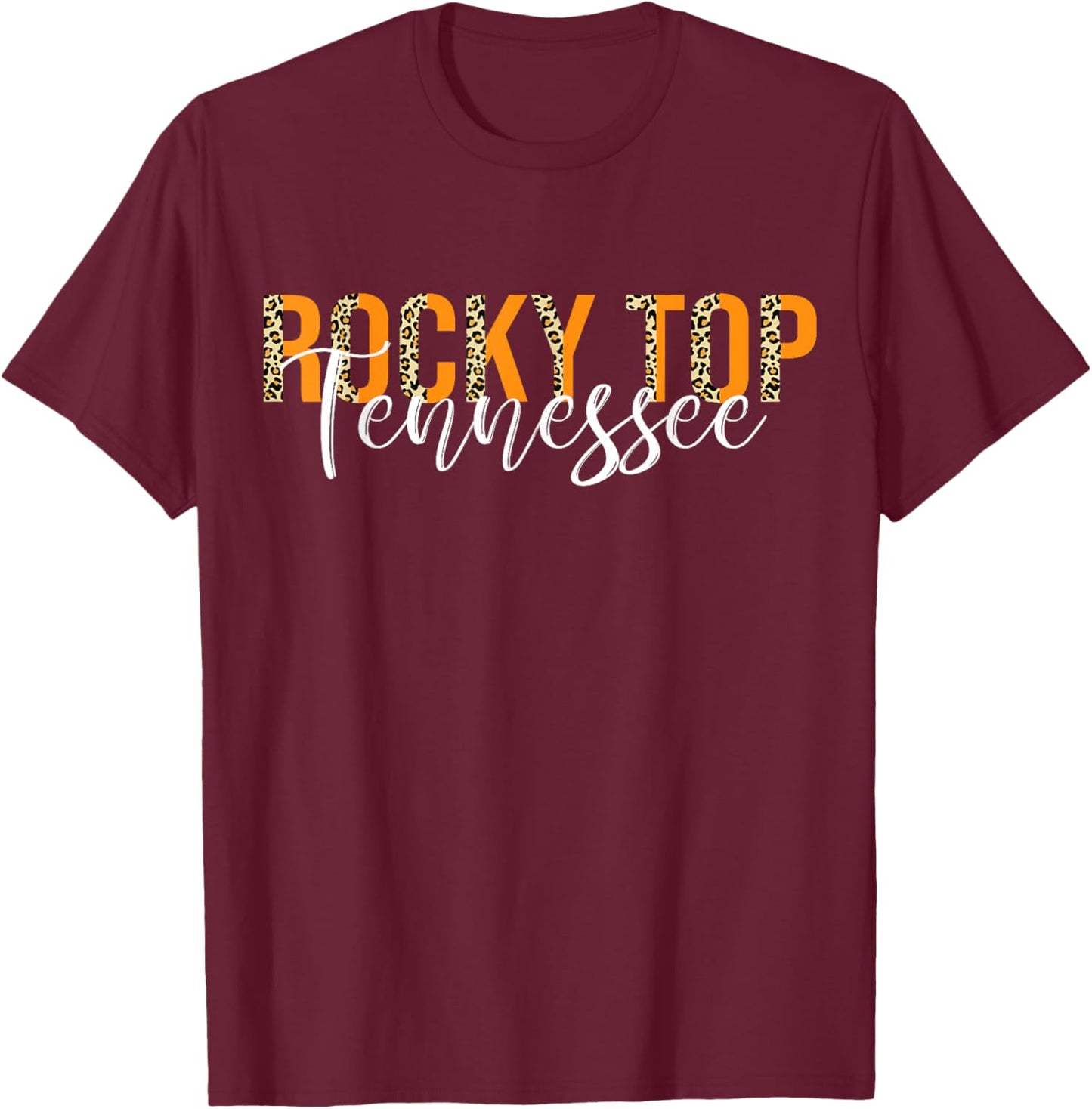 Rocky Top Tennessee Leopard T-Shirt - T-Shirt | Maroon