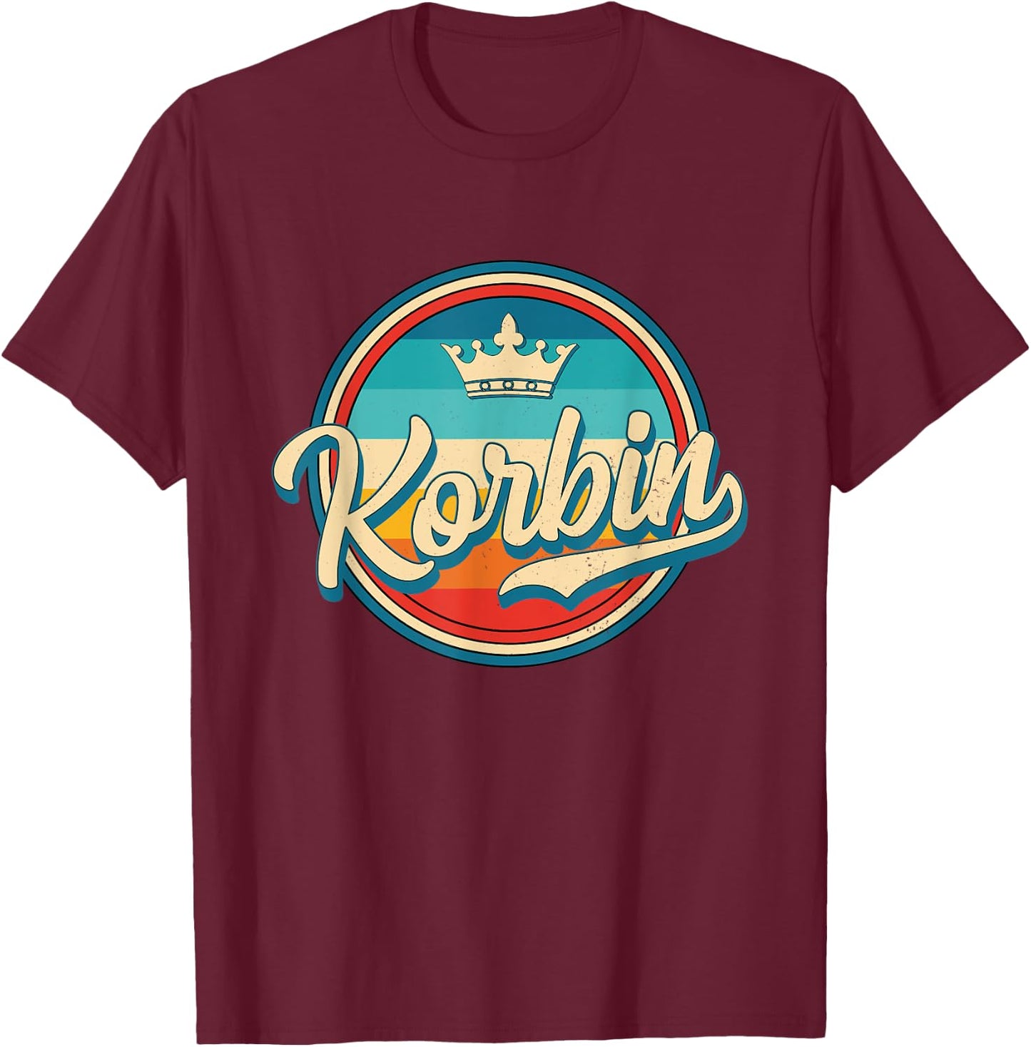 Korbin retro personal name funny vintage first name Korbin T-Shirt - T-Shirt | Maroon