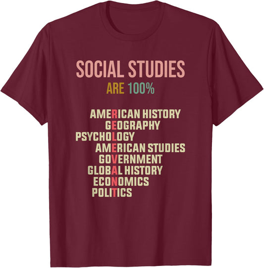 World History Classroom Social Studies History Teacher T-Shirt - T-Shirt | Maroon