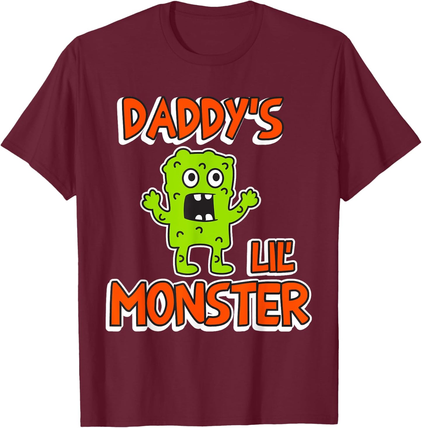 Halloween "Daddy's Lil' Monster" T-Shirt - T-Shirt | Maroon