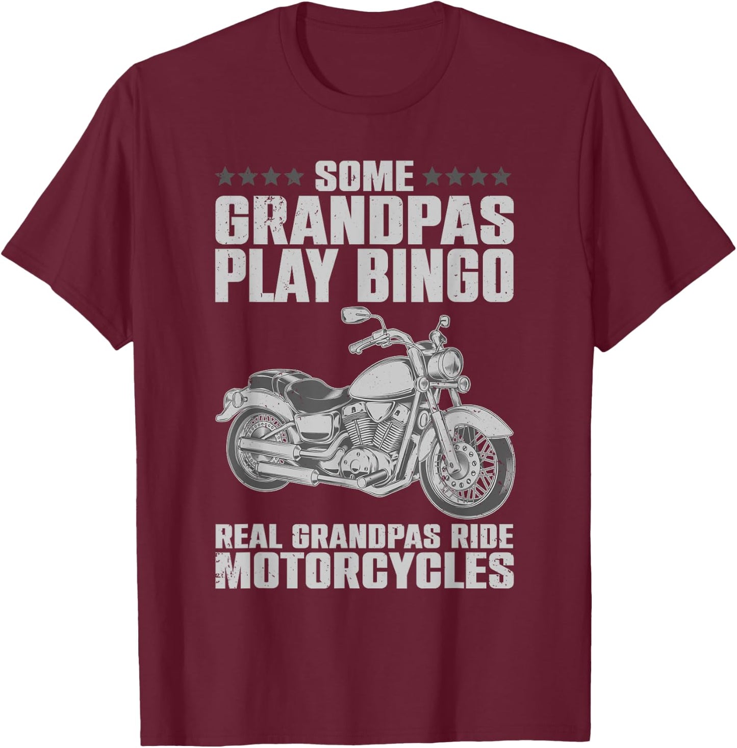 Funny Motorcycle For Grandpa Dad Motorcycle Lovers Riders T-Shirt - T-Shirt | Maroon