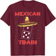Funny Mexican Trains Dominoes T-Shirt - T-Shirt | Maroon