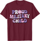 Proud Military Child Groovy Purple Up for Military Kids T-Shirt - T-Shirt | Maroon