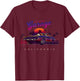 Vintage American Custom Garage, California Cars Graphic T-Shirt - T-Shirt | Maroon