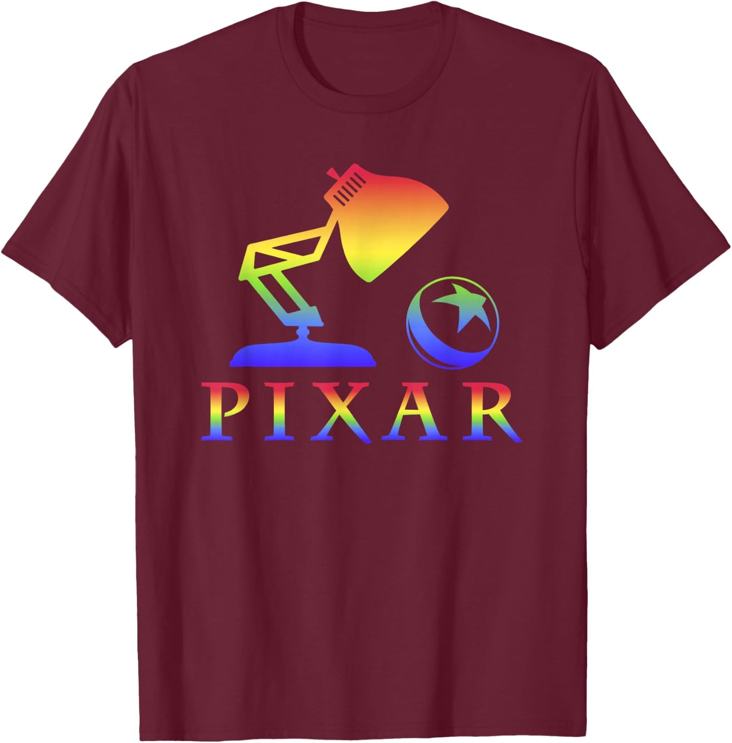 Disney Pixar Rainbow Pixar Logo T-Shirt - T-Shirt | Maroon