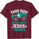 Kids I love Jesus and trucks T-Shirt - T-Shirt | Maroon