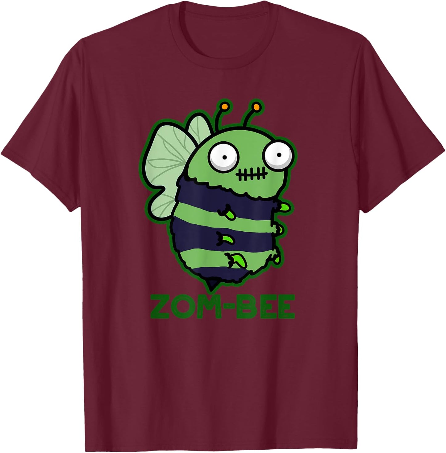 Zom-bee Funny Zombie Bee Pun T-Shirt - T-Shirt | Maroon