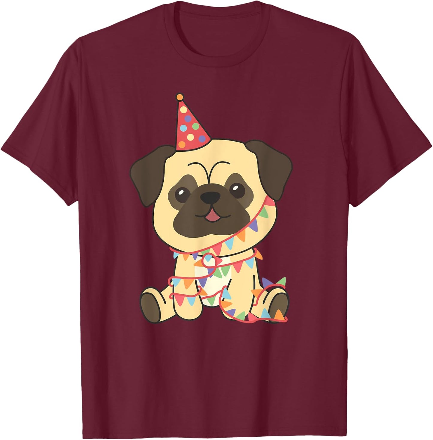Birthday Pug For Children A Birthday Pug T-Shirt - T-Shirt | Maroon