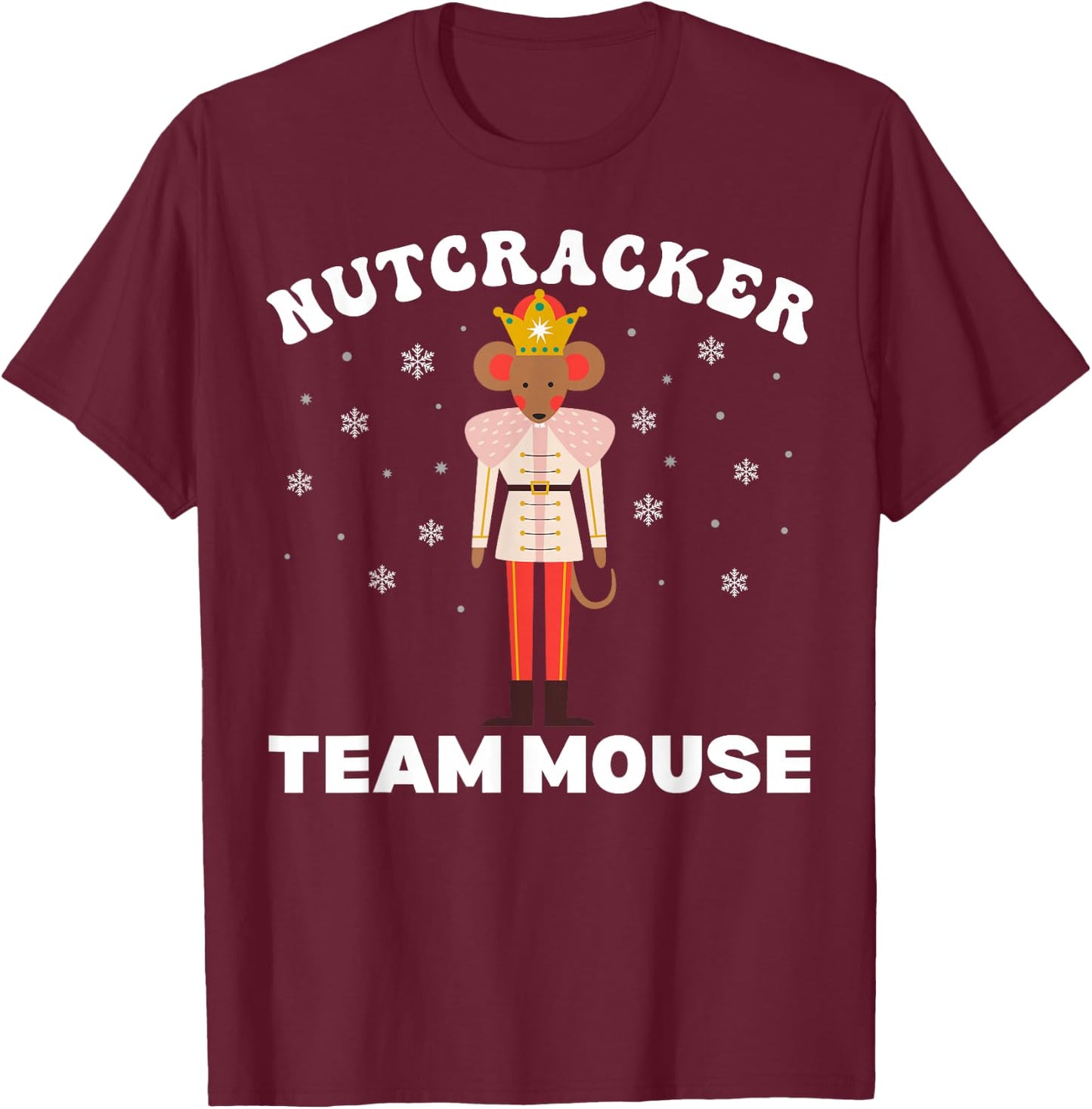 Team Mouse Nutcracker Christmas Dance Pajamas Kids Girls T-Shirt - T-Shirt | Maroon
