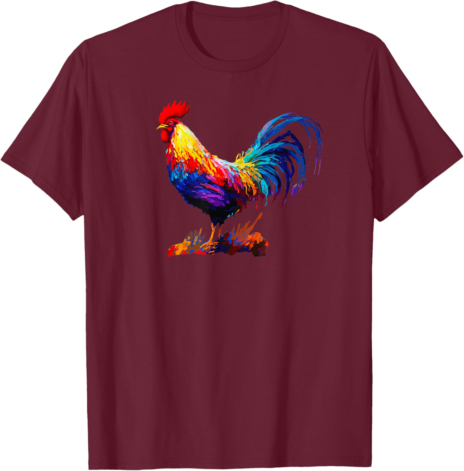 Rooster Country Decor Chicken Gallo Farm T-Shirt - T-Shirt | Maroon
