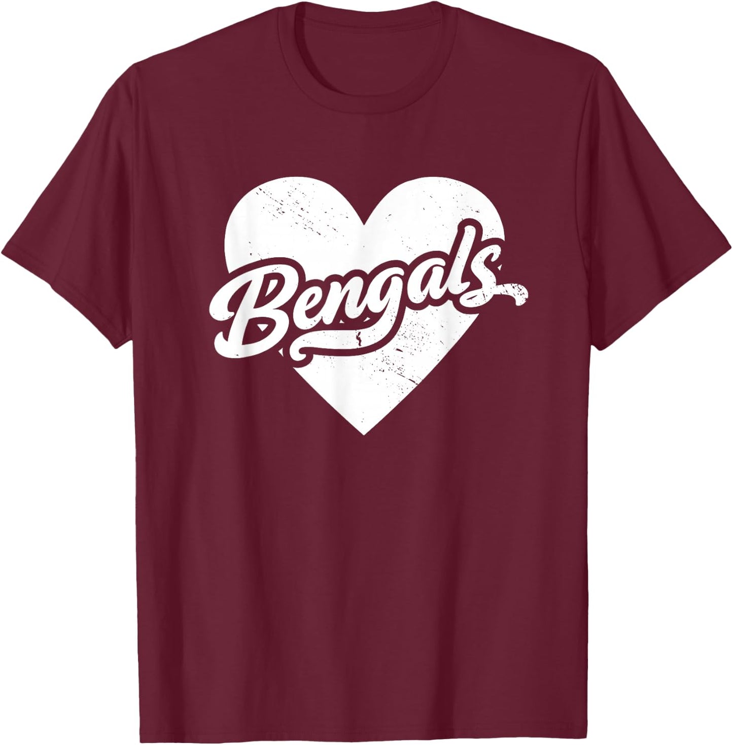 Vintage Bengals High School Spirit Go Bengals Love T-Shirt - T-Shirt | Maroon