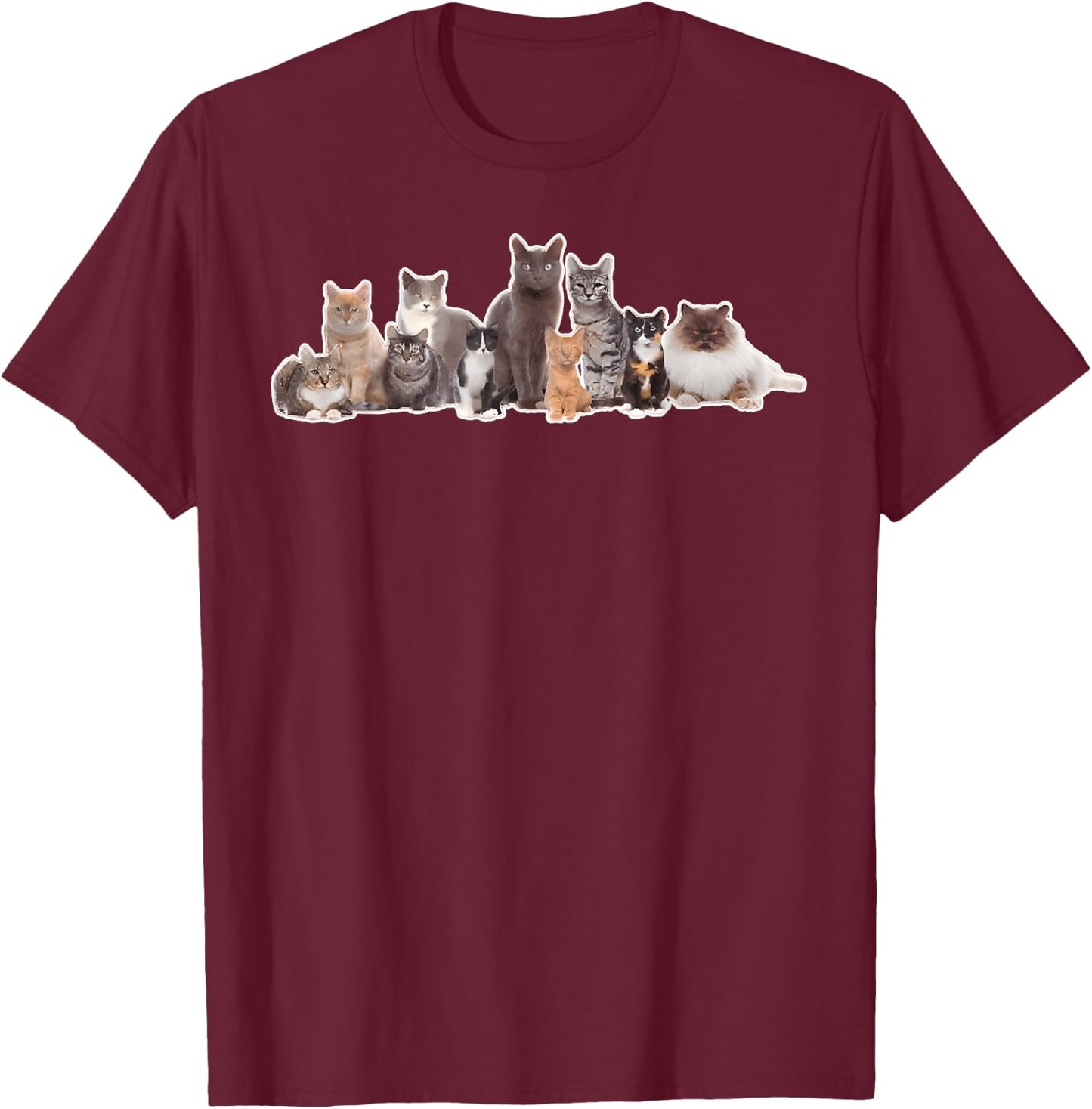 By Jade Cats Graphic Image Picture T-Shirt - T-Shirt | Maroon