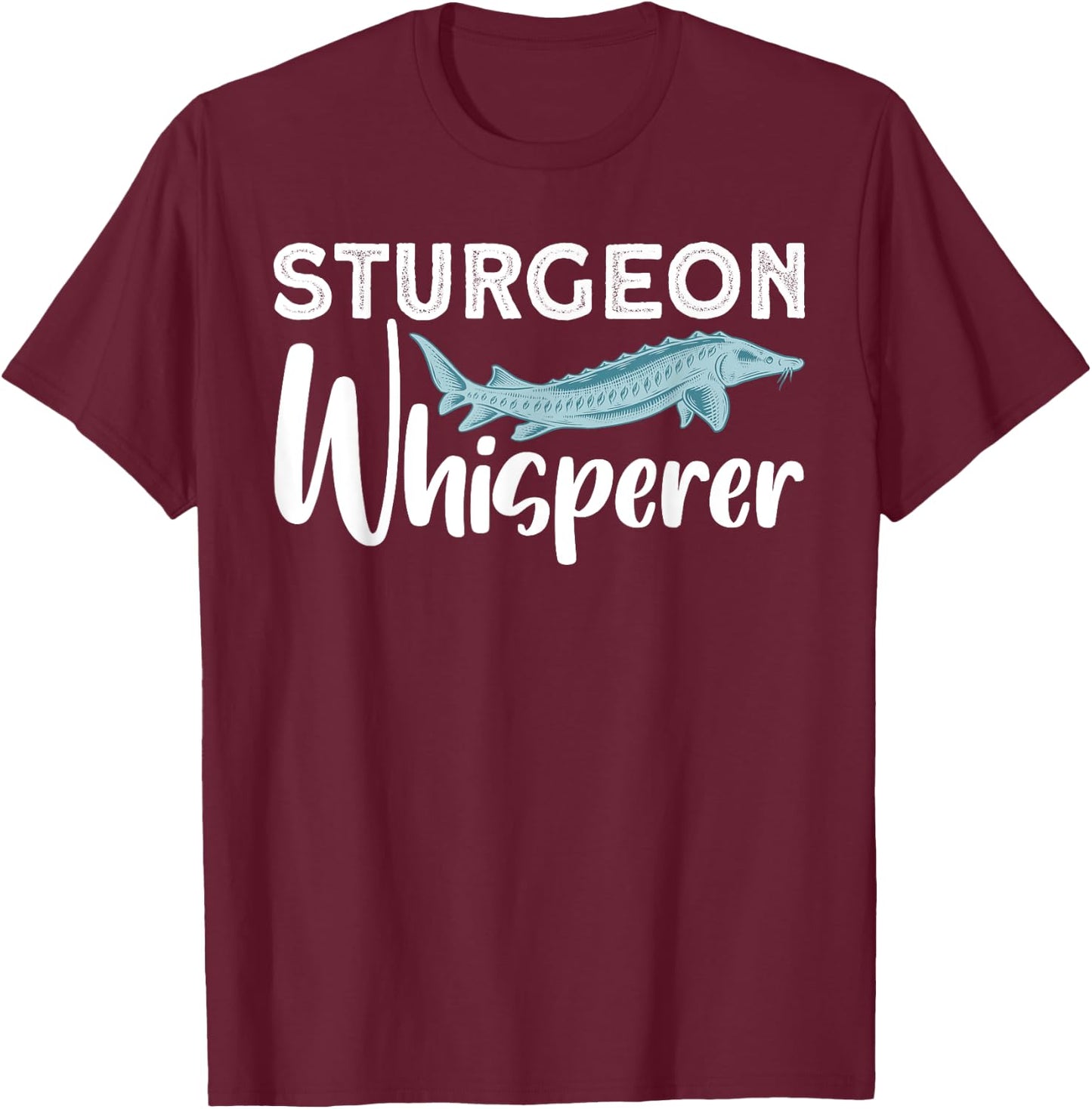 Funny Fishing Design Women Sturgeon Fishing Lovers T-Shirt - T-Shirt | Maroon