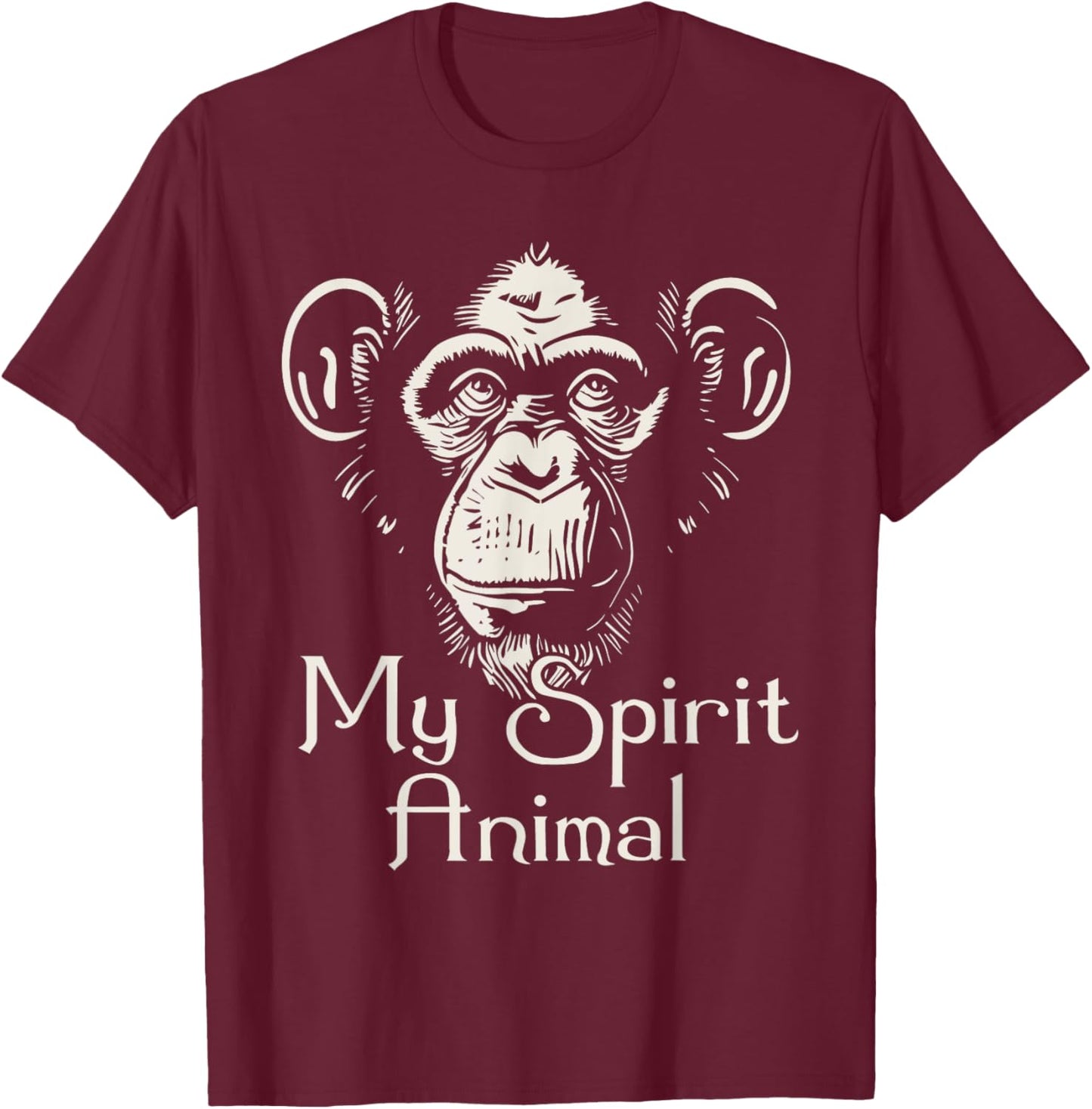 My Spirit Animal - Monkey Lover Primate Zoo Safari Zookeeper T-Shirt - T-Shirt | Maroon