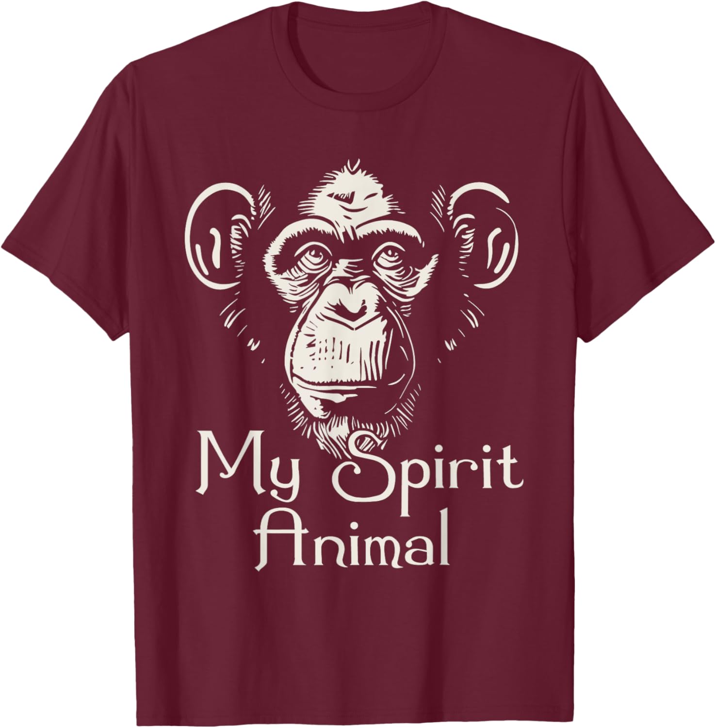 My Spirit Animal - Monkey Lover Primate Zoo Safari Zookeeper T-Shirt - T-Shirt | Maroon