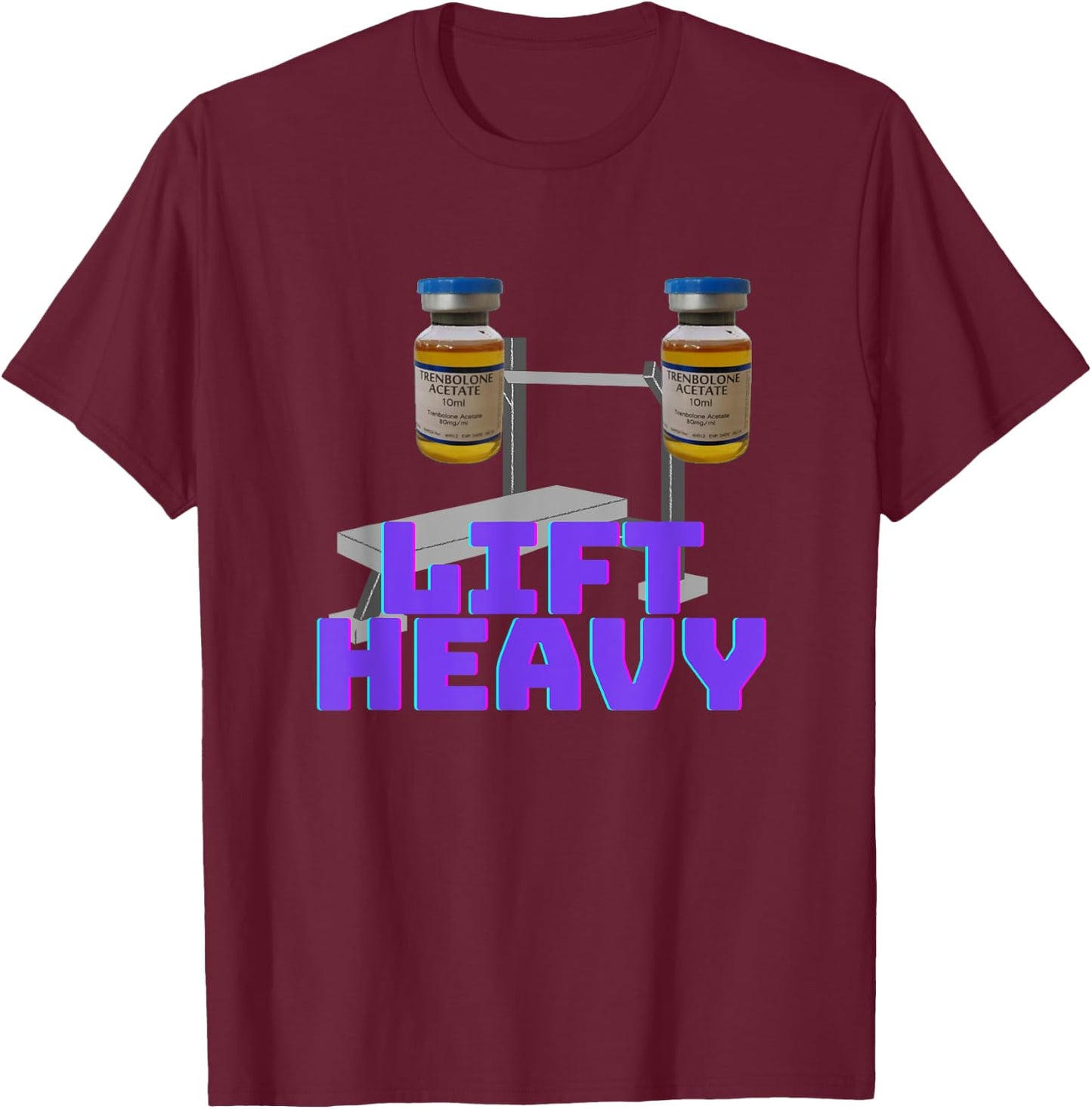 Lift heavy | Gym steroids | Gym funny T-Shirt - T-Shirt | Maroon
