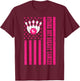 Strike Out Bowling Ribbon USA Flag Breast Cancer Awareness T-Shirt - T-Shirt | Maroon