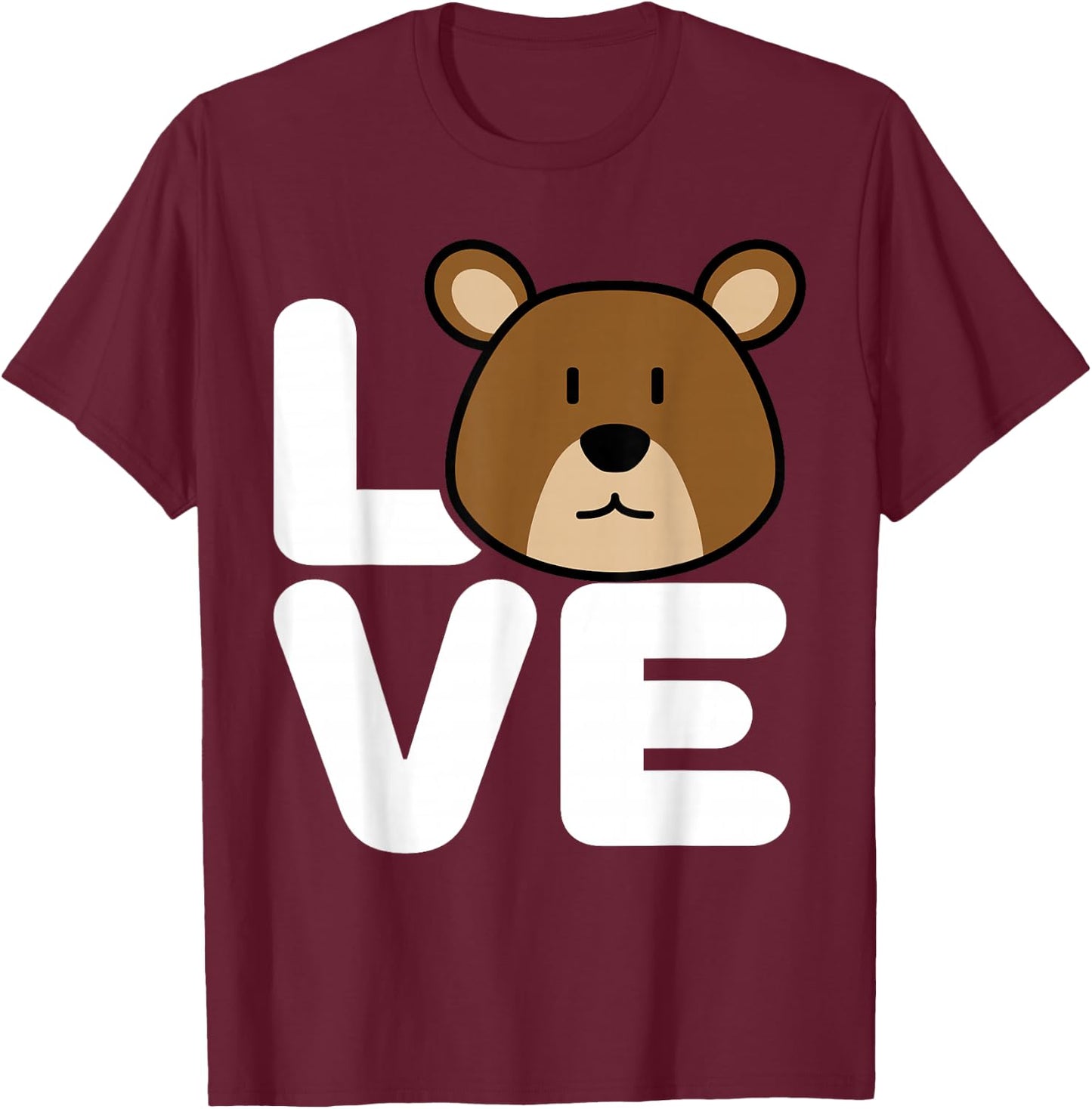 Love Cute Bear Wildlife Animal Graphic | Bear T-Shirt - T-Shirt | Maroon