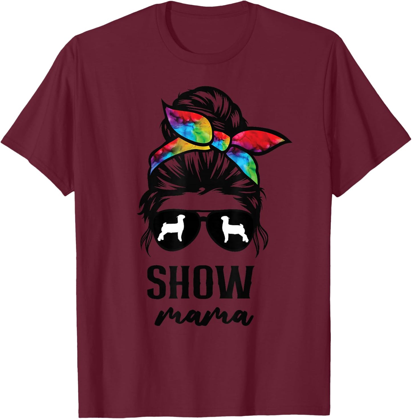 goat show mom goat Boer show mama T-Shirt - T-Shirt | Maroon