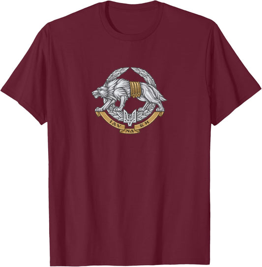 Glory to Ukraine Apparel Company Ukrainian Army Special Operations Forces Emblem Logo T-Shirt - T-Shirt | Maroon