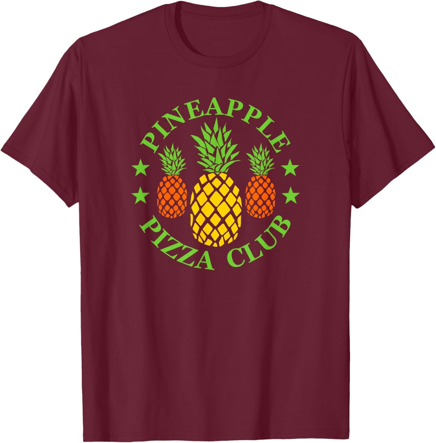 Pineapple Pizza Club T-Shirt - T-Shirt | Maroon