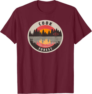 Cook Forest Lake reflection T-Shirt - T-Shirt | Maroon