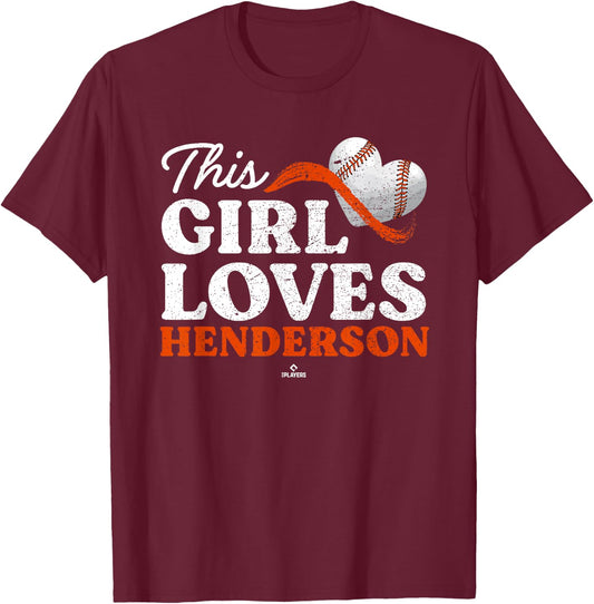 This Girl Loves Gunnar Henderson Baltimore MLBPA T-Shirt - T-Shirt | Maroon