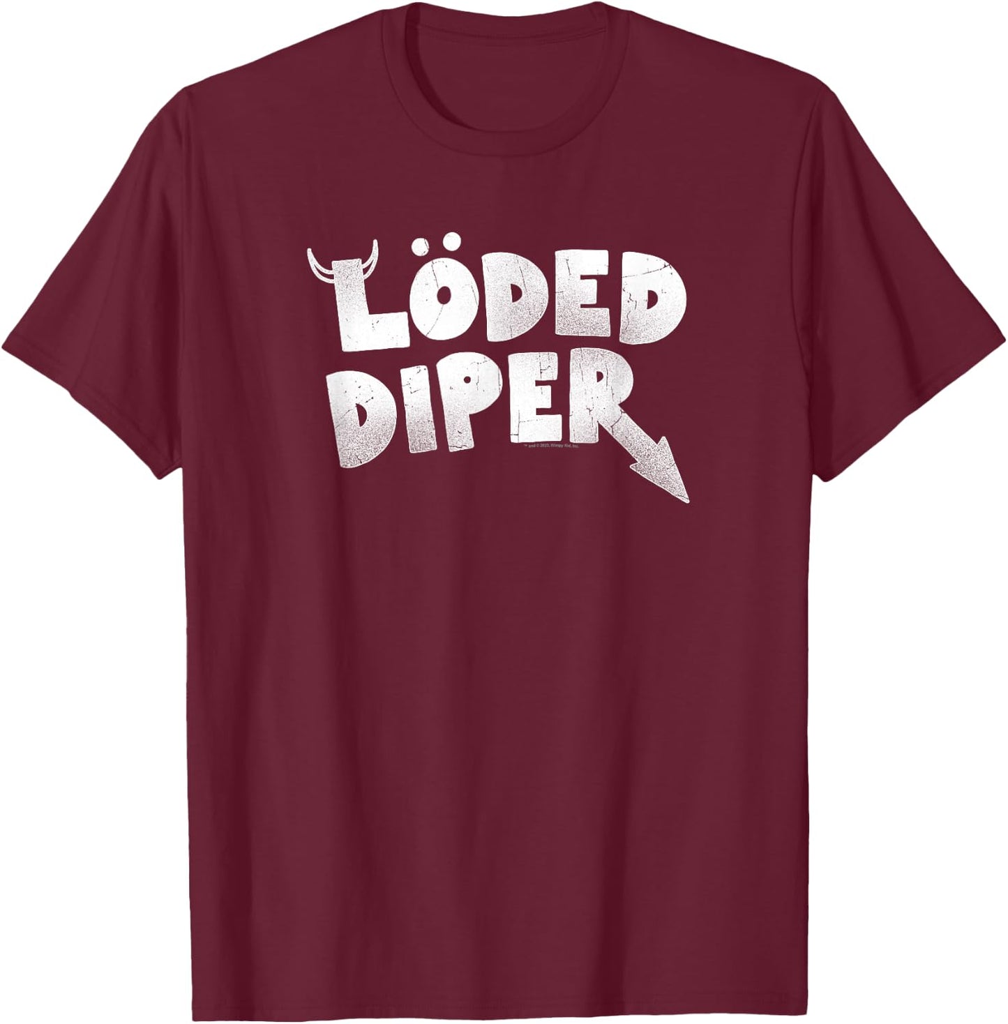 Diary of a Wimpy Kid LÖDED DIPER Distressed Logo T-Shirt - T-Shirt | Maroon