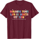 School Counselor Groovy Retro Shirt Funny Cute Women Girls T-Shirt - T-Shirt | Maroon