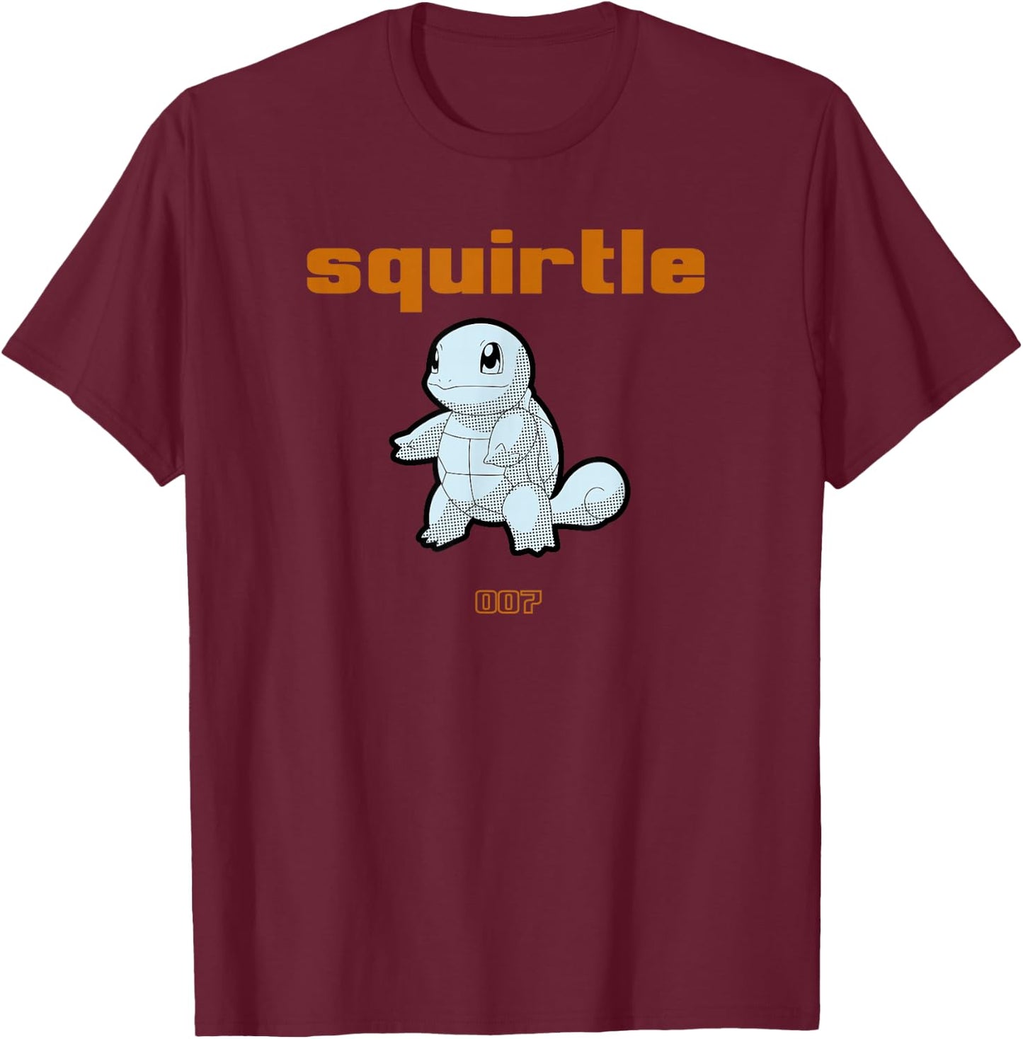 Pokémon Squirtle 007 Standing Pose Portrait T-Shirt - T-Shirt | Maroon