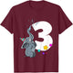 Elephant 3rd birthday 3 years old T-Shirt - T-Shirt | Maroon
