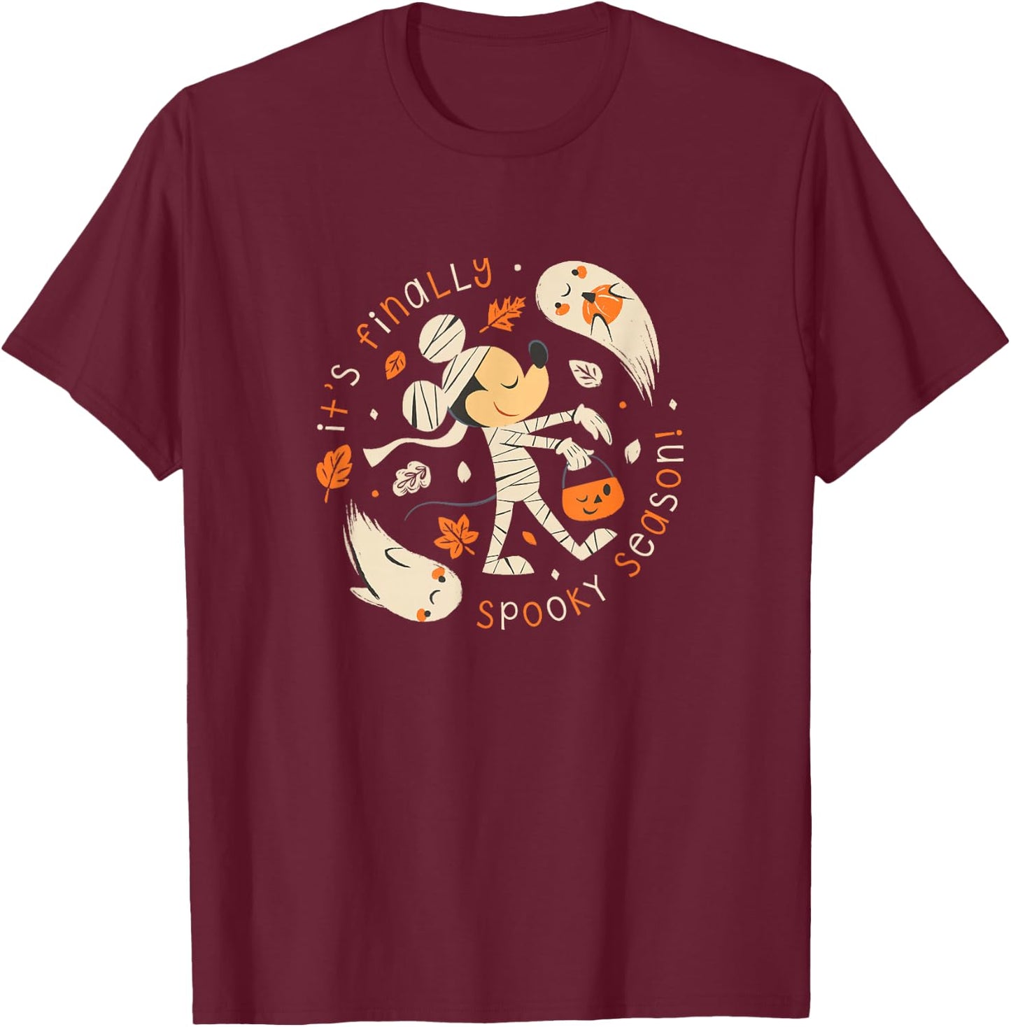 Disney Mickey and Friends Halloween Finally Spooky Season! T-Shirt - T-Shirt | Maroon