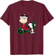 Peanuts - Snoopy Charlie Brown Wreath T-Shirt - T-Shirt | Maroon