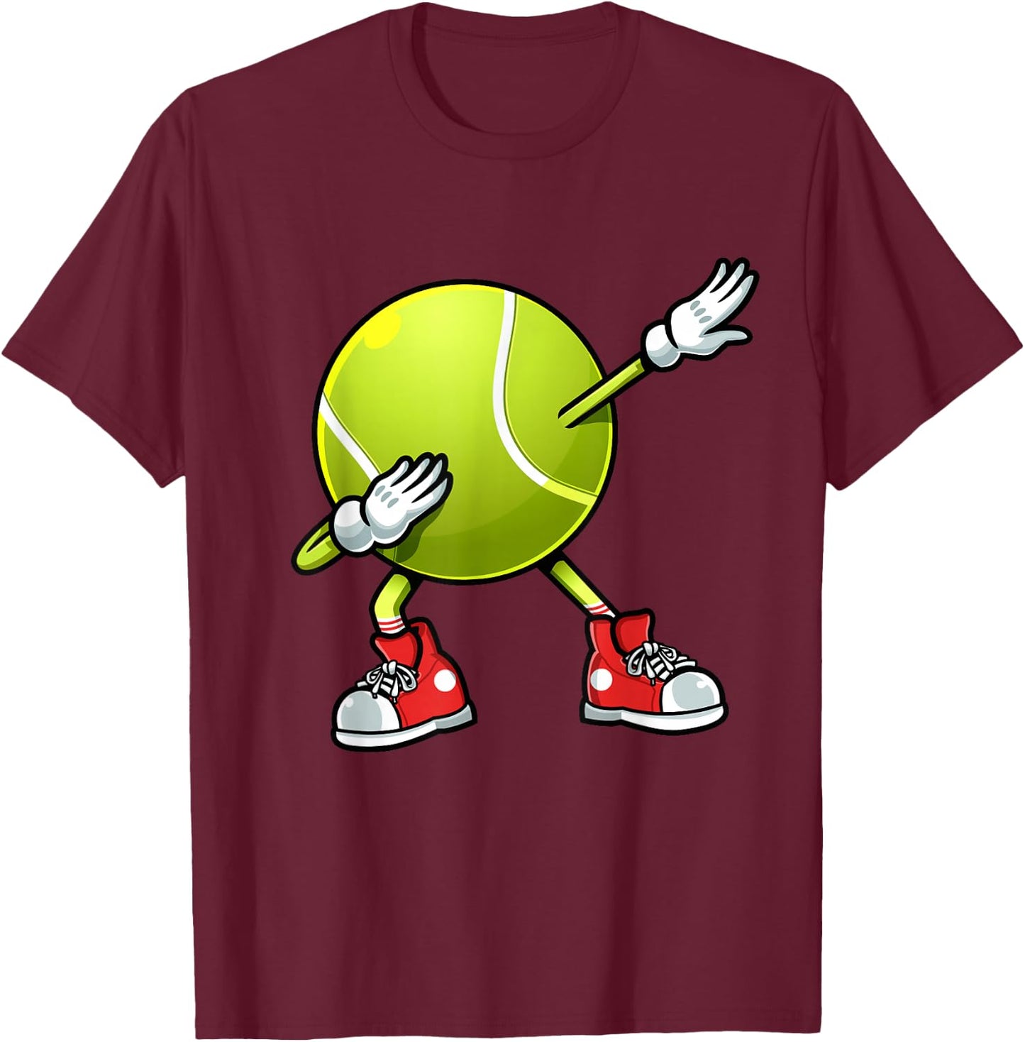Funny Tennis Dab Ball Player Racket Sports Fan Dabbing T-Shirt - T-Shirt | Maroon