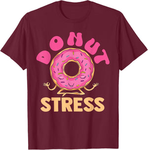 Cute Meditating Baking Donut Stress for Bakers T-Shirt - T-Shirt | Maroon