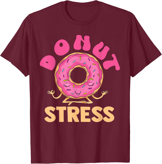 Cute Meditating Baking Donut Stress for Bakers T-Shirt - T-Shirt | Maroon