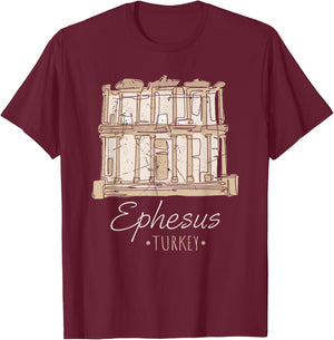 Ephesus Turkey Ancient City Architecture Ruins History T-Shirt - T-Shirt | Maroon