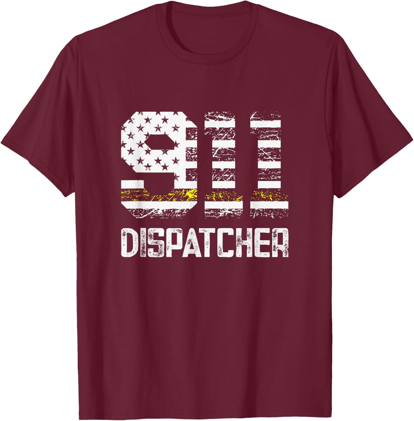 Fire Police Dispatcher 911 Emergency Services T-Shirt - T-Shirt | Maroon
