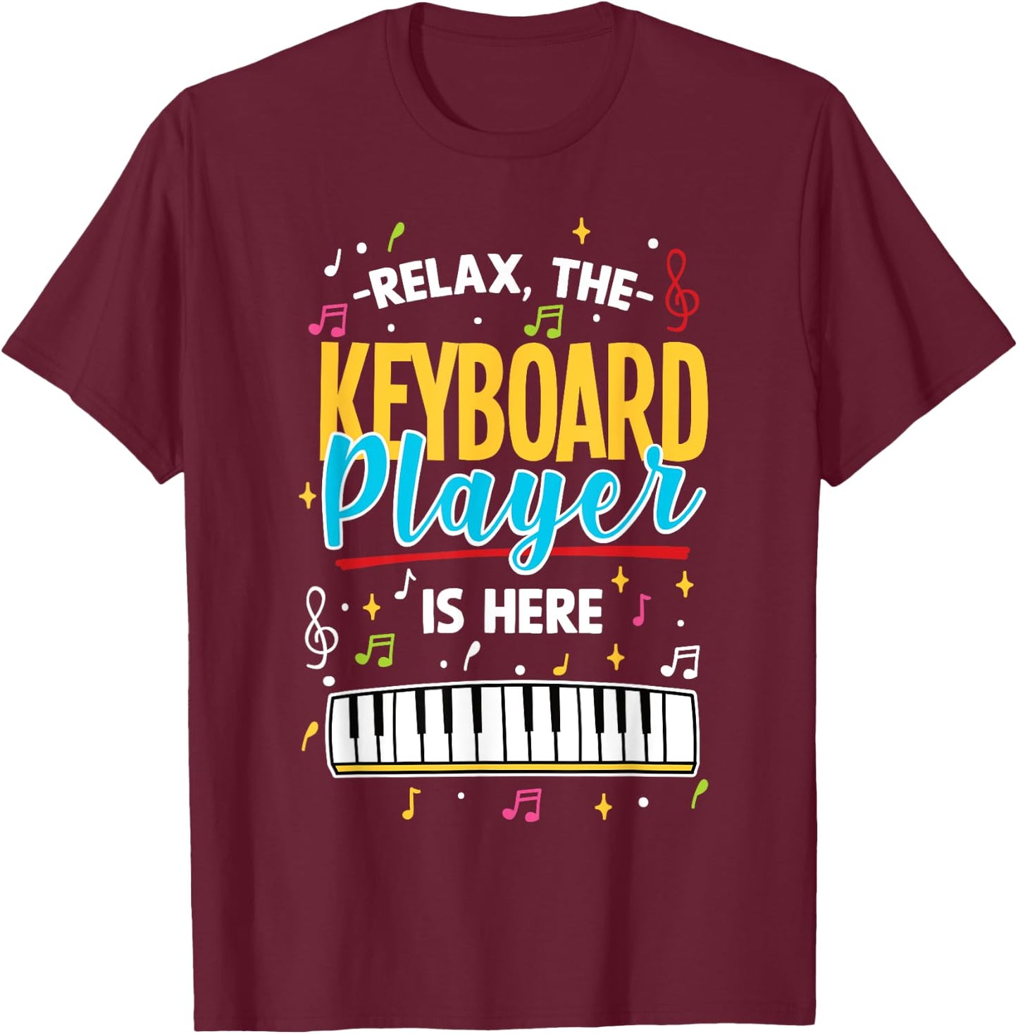 Pianist Keyboard Piano Player T-Shirt - T-Shirt | Maroon