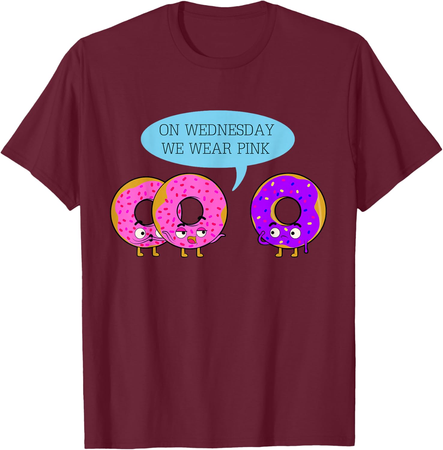 On Wednesday We Wear Pink T-Shirt - T-Shirt | Maroon