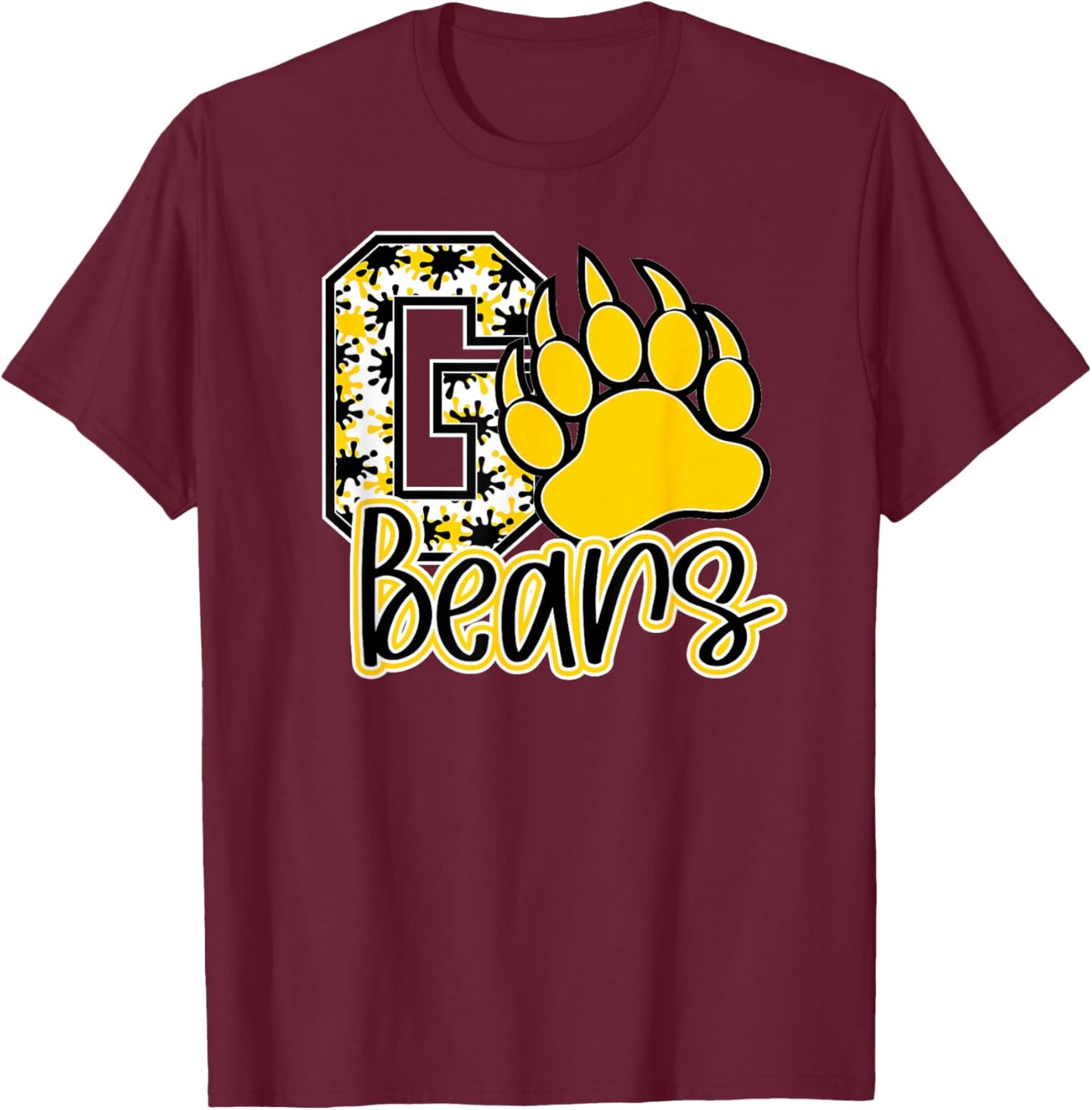 School Spirit Go Bears Mascot Youth Girls Kids T-Shirt - T-Shirt | Maroon