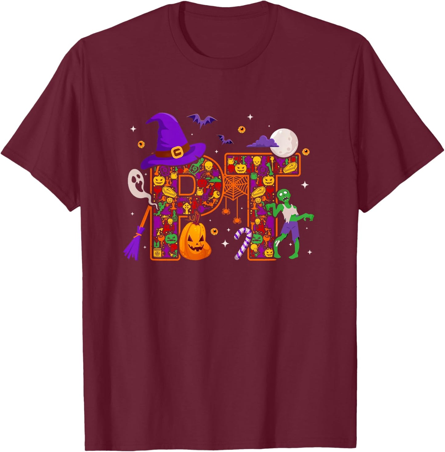 Physical Therapist Halloween PT Physical Therapy Assistant T-Shirt - T-Shirt | Maroon