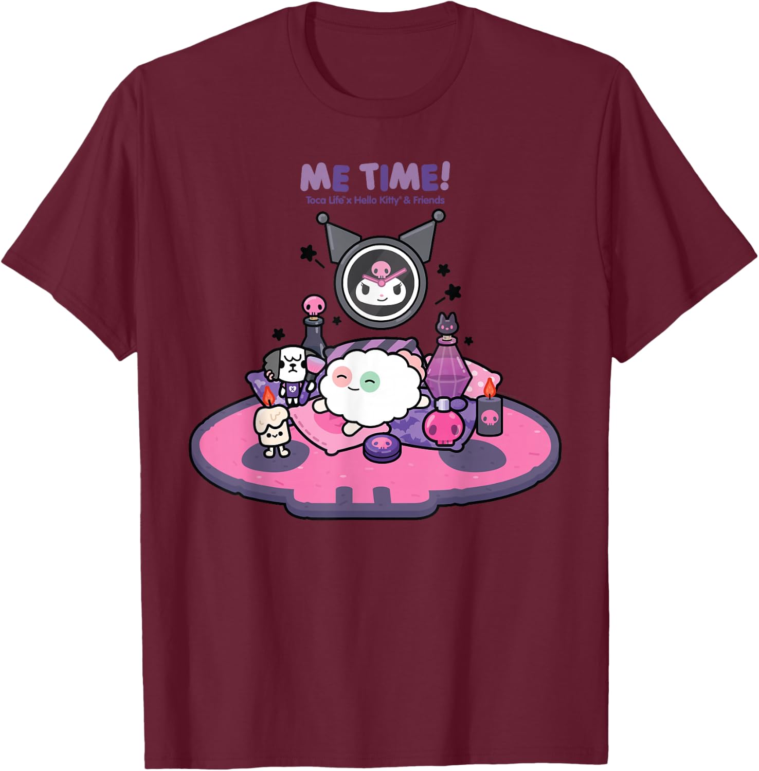 Toca Life x Hello Kitty & Friends ME TIME! T-Shirt - T-Shirt | Maroon